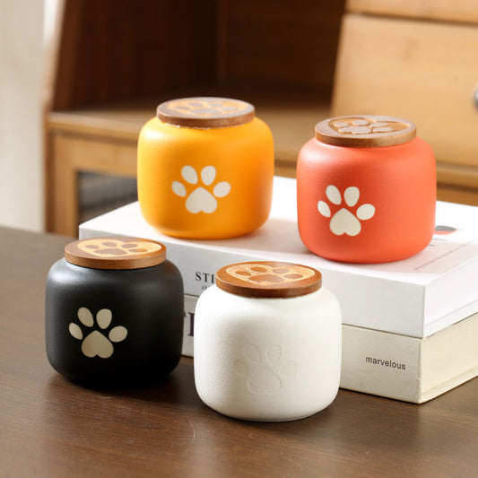 Ceramic Pet Funeral Urn Moisture-proof Keep Dry Pet Cinerary Casket